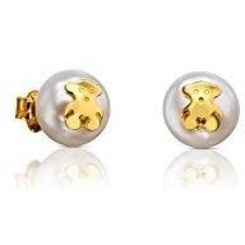 Pendientes Bear de TOUS en oro de 18 quilates con perla