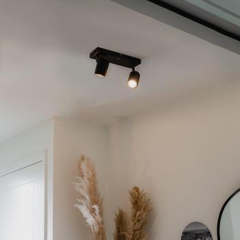 Plafonnier Jeana Noir 260 mm, 2 spots orientables