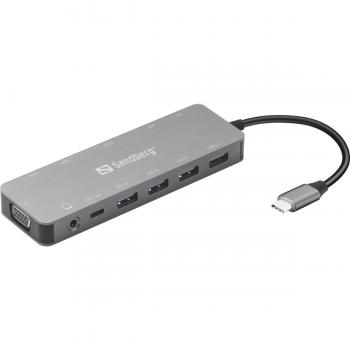 Adaptador Sandberg USB-C 13 en 1 con HDMI y VGA