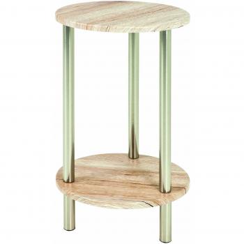 Haku Möbel Konsole 52 × 30 cm (33988) – Edelstahloptik mit Eichenbezug San Remo