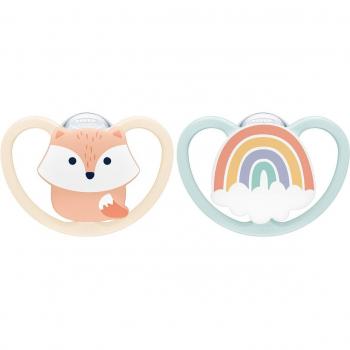 Chupetes anatómicos Nuk SPACE de silicona, pack 2ud 0-6meses