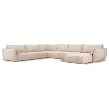 Canapé d'angle confortable 8 places beige