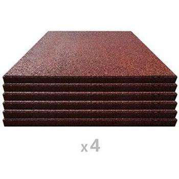 VidaXL Red Rubber Playground Safety Tiles