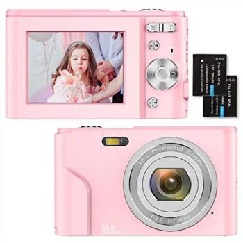 HD Digitalkamera 1080P 36 Megapixel Kompaktkamera 2,4 LCD wiederaufladbare Fotokamera mit 16X Digitalzoom für Erwachsene