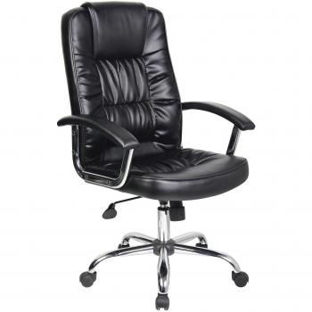 Poltrona direzionale nera con braccioli in ecopelle Office Products Cyprus