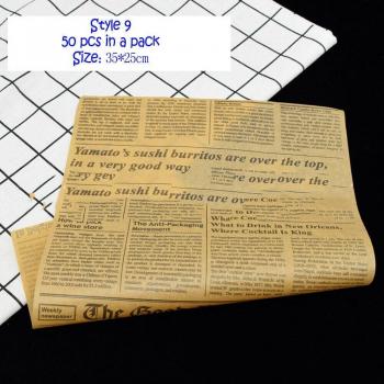 50Pcs Food Grade Grease Paper Wrapping Paper