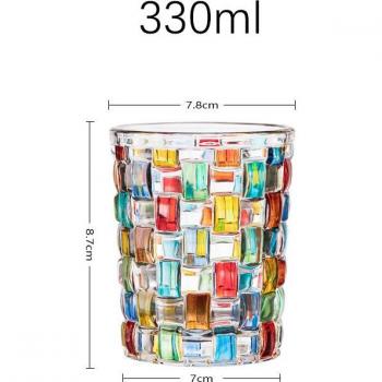Colorful Hand-Drawn Whiskey Glass