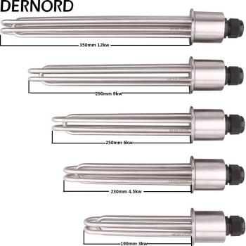 SUS304 2 Tri Clover Flange Water Heater Element 220V/380V 9KW