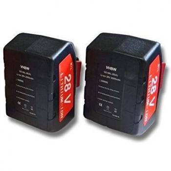 Lot de 2 batteries Li-Ion 2000mAh (28V) vhbw pour outils Milwaukee 0719-22