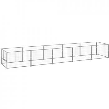Gabbia per cani in acciaio argento 5 m²