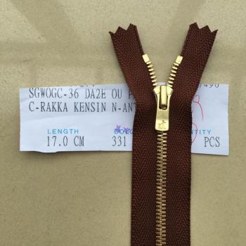 YKK EXCELLA 17cm dents en maïs poli or et cuivre