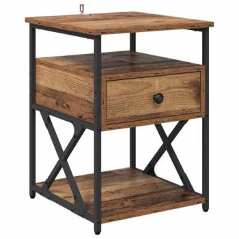 Coffre de Chevet Artisanat – 40×42×55 cm, Bois d'Ingénierie Vidaxl
