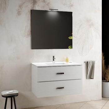 Mobile bagno sospeso modello Simona 90cm con specchiera e lavabo integrato