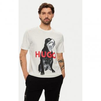 Hugo T-Shirt Dayaking 50523979 Écru Freizeit T-Shirt