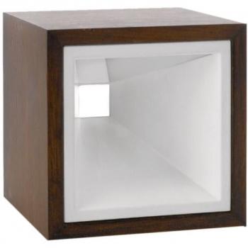 Philips Kubiz LED Tischlampe, 2-flammig, Holz dunkelbraun