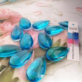 Royal Blue 36mm Smooth Crystal Teardrop Prisms for Chandeliers