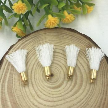 DIY 50pcs Color Mix Cotton Metal Thread Tassel Pendant for DIY Projects