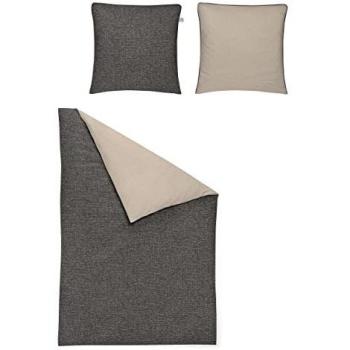 Irisette Wendebettwäsche »Crown-K 8404«, Mako-Satin, schwarz, 155 x 200 cm + 80 x 80 cm