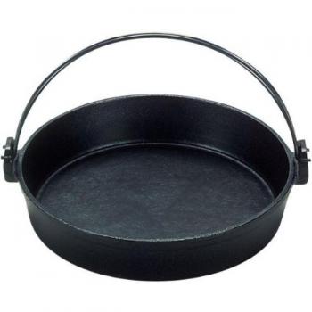 QSK50022 22cm Black Cast‑Iron Sukiyaki Pan – Sanwa Seiki