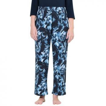 Ulla Popken Bio Baumwolle Pyjamahose Damen große Größen blau 46/48