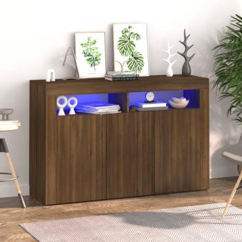 Vidaxl Eichenoptik Sideboard mit LED-Beleuchtung 115,5x30x75 cm