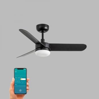 Ventilador Ventyly BAIRES Ø90cm Negro con Luz y Conexión Wifi