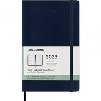 Moleskine 2023 Weekly Planner, Large Soft Cover, Sapphire Blue