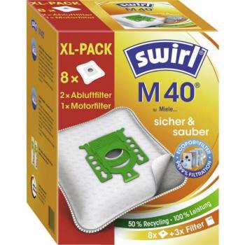 Sacchetti Swirl M 40 XL EcoPor in pacchetto per aspirapolvere