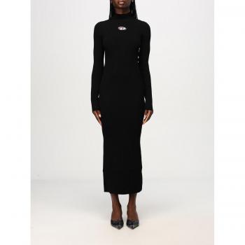 Diesel Women's Size L Black Knit Dress with D Plate