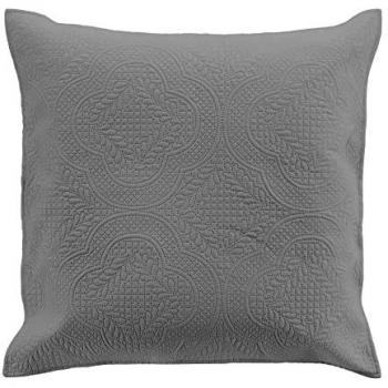 Housse de coussin motifs en relief Romane 60 x 60 cm gris anthracite