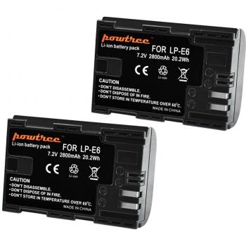 POWTREE LP-E6 Camera Battery for Canon 5D/7D/60D/70D/80D/6D