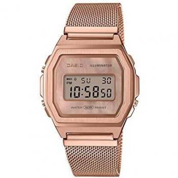 Casio Dameshorloge A1000MPG-9EF met Roze Gouden Meshband 38 mm