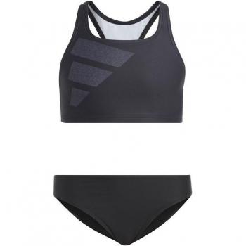 Bikini negro adidas Big Bars Logo para niña