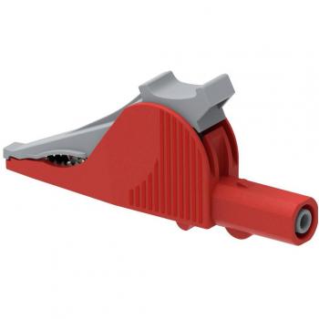 Pince crocodile enfichable rouge 4 mm 1000 V CAT III, 600 V CAT IV