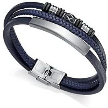 Pulsera Beat de piel azul con motivo en acero de Viceroy
