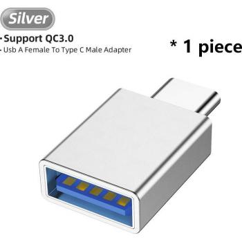Adaptador rápido USB‑A a USB‑C compatible con Samsung y Xiaomi