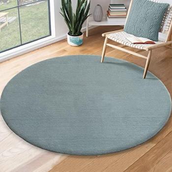 Tapis bleu Relax, 120 cm, moelleux, dessous antidérapant, lavable