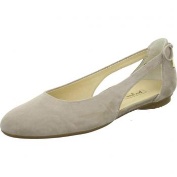 Paul Green Damen Ballerine aus taupe Rauledersatin – 38 1/2