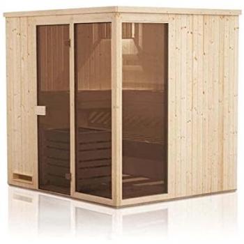 Sauna intérieur Finntherm Oda Naturel 2 places – 40 mm mur, 194 × 175 cm
