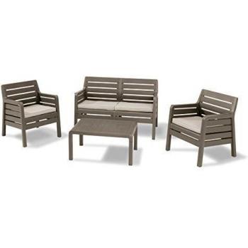 Poltrone DANA Cappuccino con Tavolino Resina