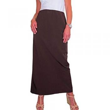 Brown Elastic Waist Pencil Maxi Skirt – Paula Due