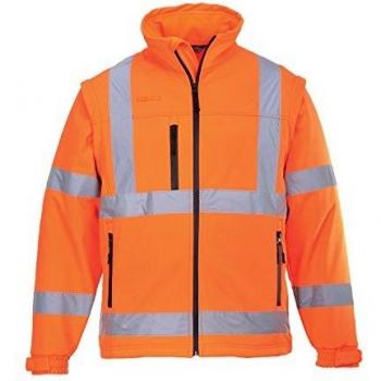 Portwest Hi-Vis Softshell Jacket, Size 4XL, Orange