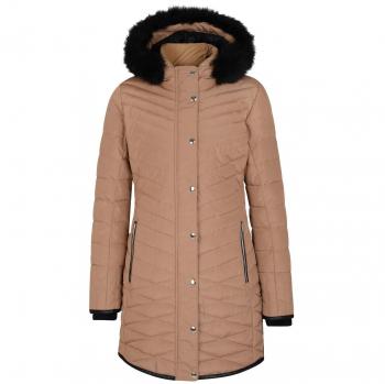 Dare 2B Damen‑Rippen‑Wasserdichtjacke – Mittelbraun, isoliert, L (EU 40)