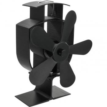 Heat Powered Black 5-Blade Eco Stove Fan