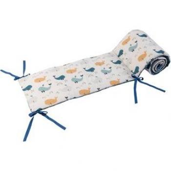 Nido per Culla Ullenboom Balene Blu 210 x 30 cm