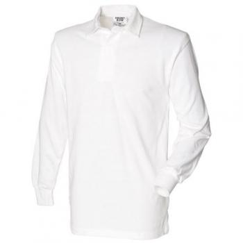 Herren Rugby-Shirt Langarm in Weiß von Front Row L