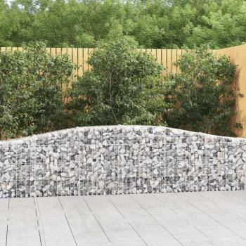 Arched Iron Gabion Baskets, 3 Pack – 400 × 30 × 60/80 cm Galvanized