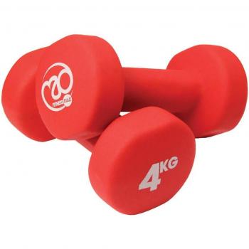 Fitness Mad 4kg Red Neoprene Dumbbells