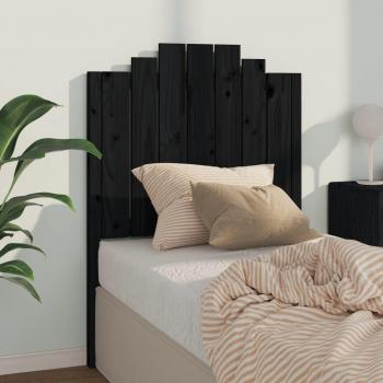 Tête de lit noir 81x4x110 cm bois massif de pin