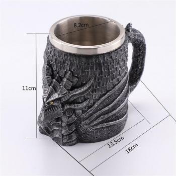 Doppelwandige Drachen Kaffeetasse